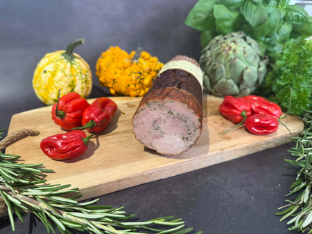 Kiełbasa krakowska sucha z czosnkiem niedźwiedzim