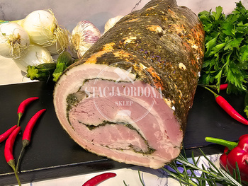 Boczek czosnkowy rolowany